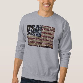 USA and its states in Stars and Stripes Sweatshirt