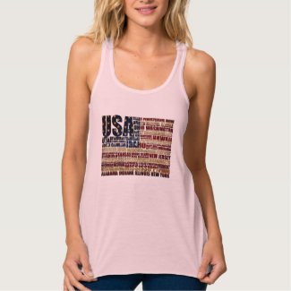 USA and its states in Stars and Stripes Tank Top