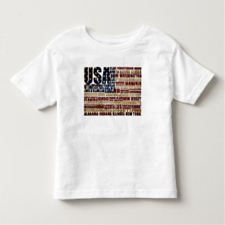 USA and its states in Stars and Stripes Toddler T-shirt
