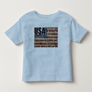 USA and its states in Stars and Stripes Toddler T-shirt