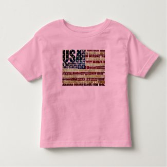 USA and its states in Stars and Stripes Toddler T-shirt