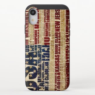 USA and its states in Stars and Stripes iPhone XR Slider Case