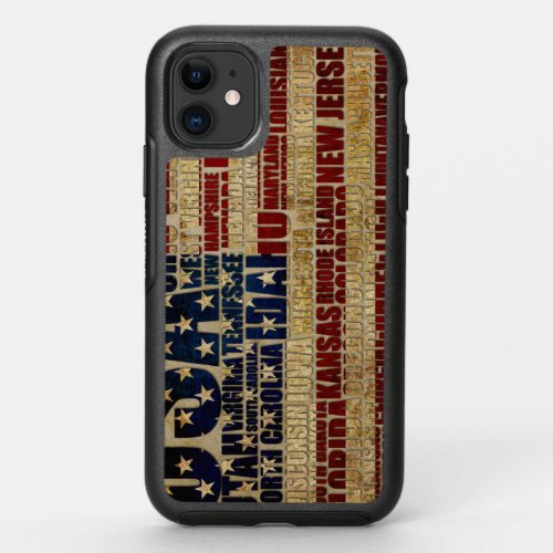USA and their federal states in stars and stripes OtterBox Symmetry iPhone 11 Case