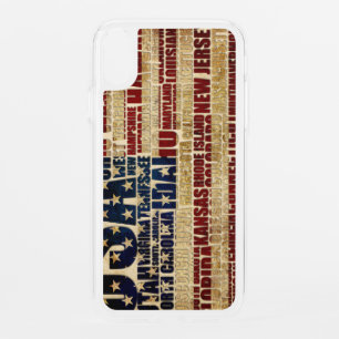 USA and their federal states in stars and stripes iPhone XR Case