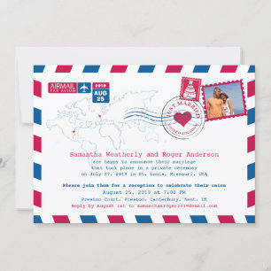 USA and UK Airmail Post Reception Invitation