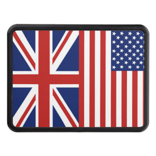 USA and UK Flags. Tow Hitch Cover