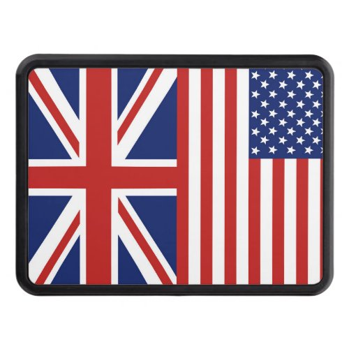 USA and UK Flags Tow Hitch Cover