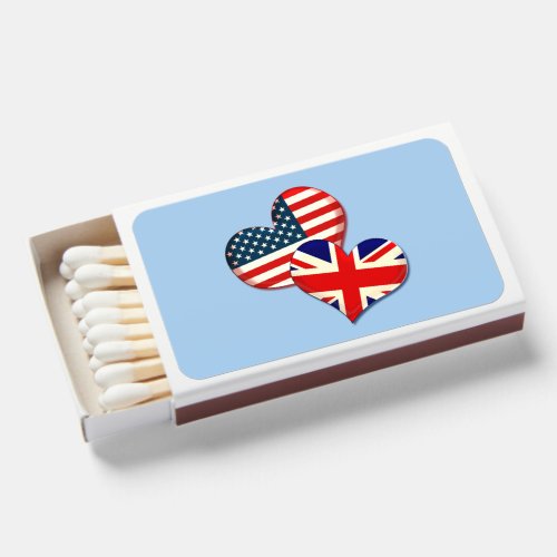 USA and UK hearts Matchboxes