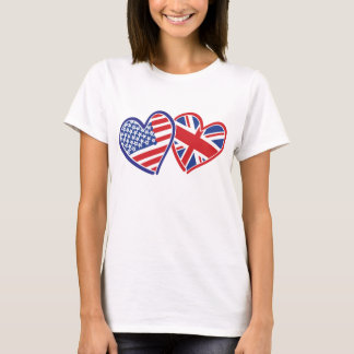 USA and UK Loving Hearts T-Shirt