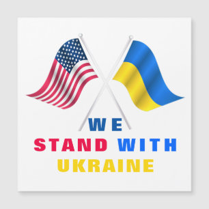 USA and Ukrainian Flag Card We Stand With Ukraine