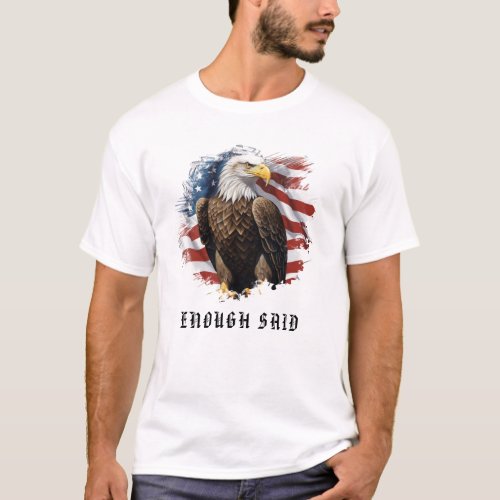  USA AP16 Detailed American Flag Bald EAGLE T_Shirt