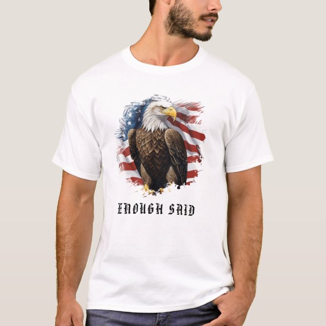 *~* USA AP16 Detailed American Flag Bald EAGLE T-Shirt (Front)