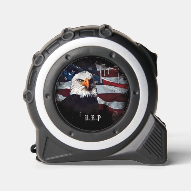 *~* USA AP27 American Flag Bald Eagle Patriotic Tape Measure (Front)