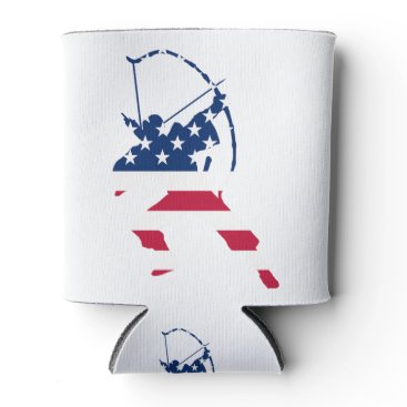 USA Archery American archer flag Can Cooler USA Archery American archer flag Can Cooler
