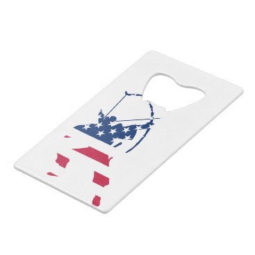 USA Archery American archer flag Credit Card Bottle Opener USA Archery American archer flag Credit Card Bottle Opener