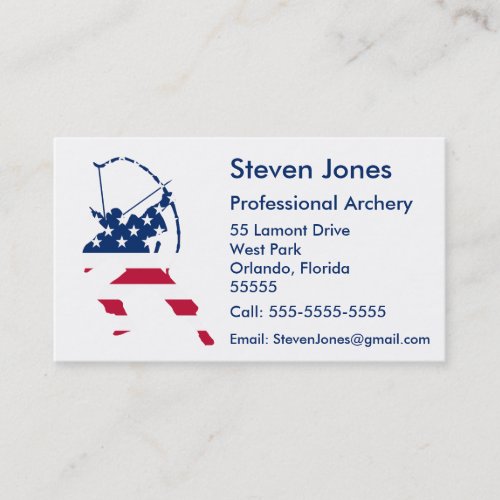 USA Archery American flag Business Card