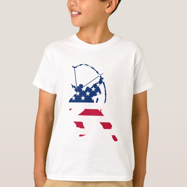 USA Archery American flag T-Shirt (Front)