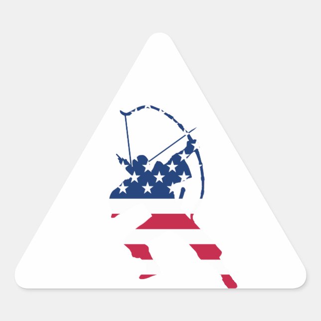 USA Archery American flag Triangle Sticker (Front)