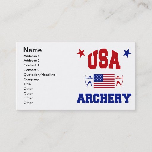 Customizable USA Archery Business Card