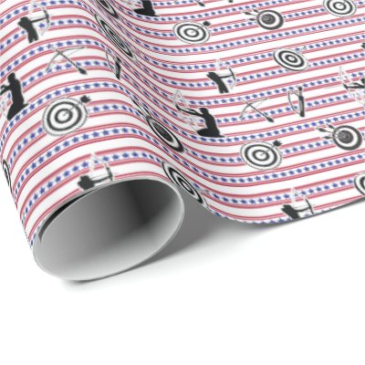 USA Archery Silhouette Pattern Wrapping Paper