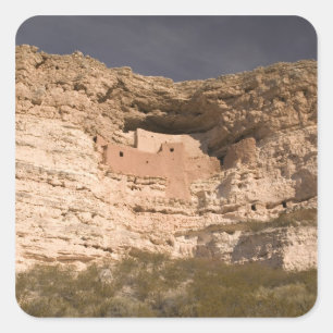 USA, Arizona, Camp Verde: Montezuma Castle Square Sticker