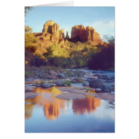 USA, Arizona, Sedona. Cathedral Rock reflecting (Front)