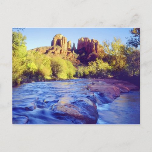 USA Arizona Sedona Cathedral Rock reflecting 2 Postcard