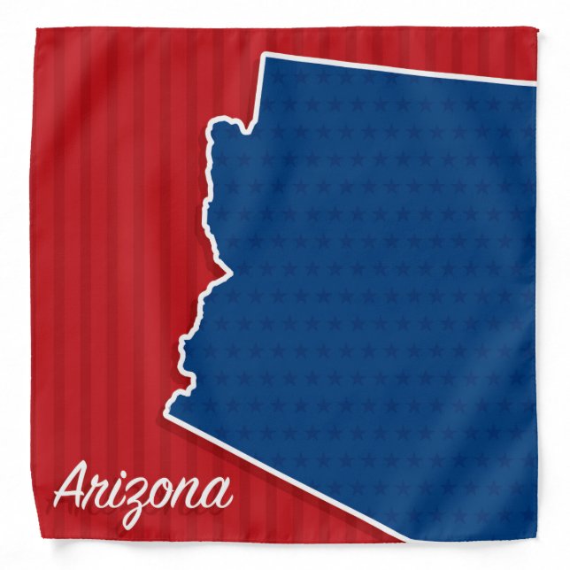 USA Arizona State Patriotic Stars and Stripes Map Bandana (Front)