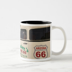 USA, Arizona, Williams: Cruisers Cafe 66 Old Two-Tone Coffee Mug