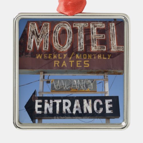 USA Arizona Winslow Old_fashioned motel sign Metal Ornament