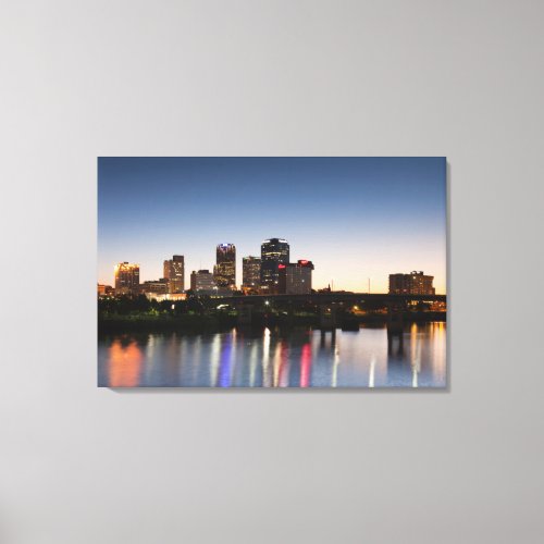 USA Arkansas Little Rock City Skyline Canvas Print