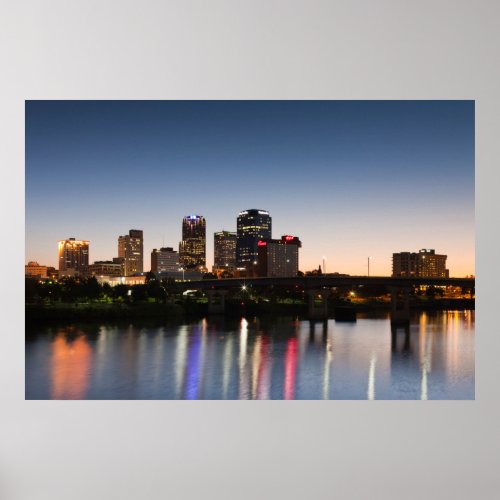 USA Arkansas Little Rock City Skyline Poster