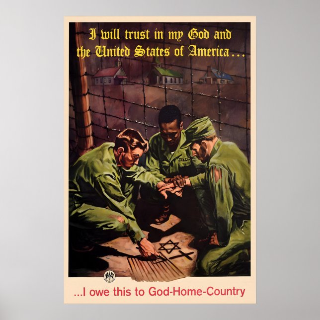 USA Army WWII Propaganda Poster Religious (Front)