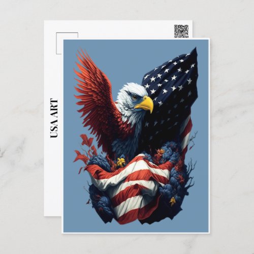 USA Art Eagle Freedom Patriotism Red White  Blue  Postcard