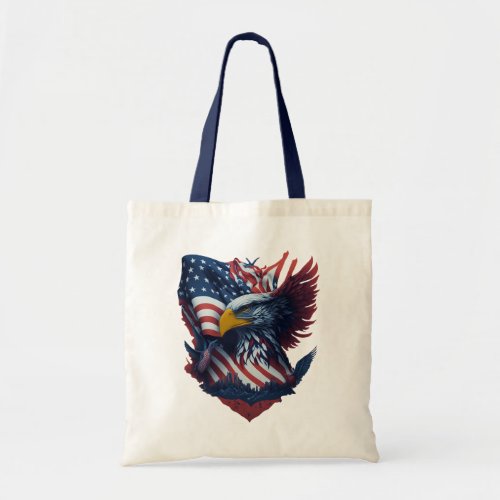 USA Art Eagle Freedom Patriotism Red White Blue Tote Bag