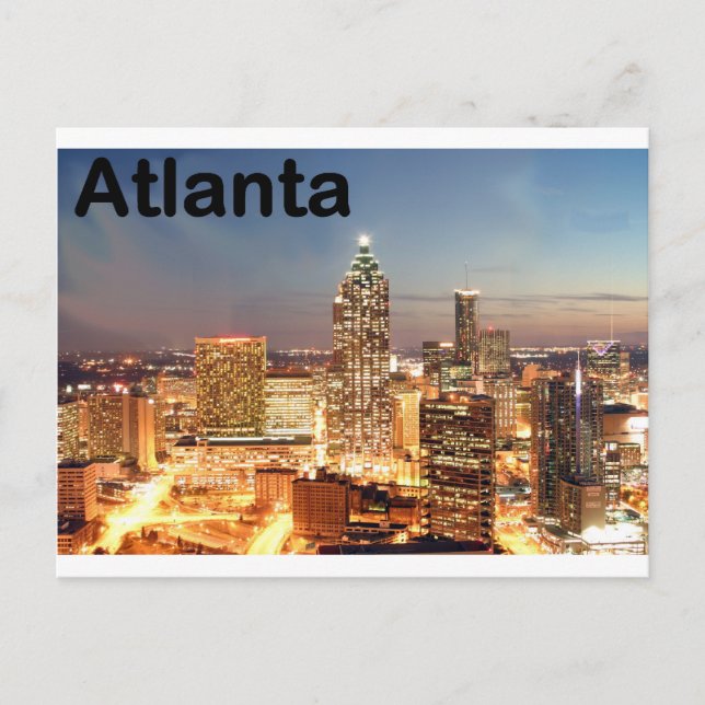 USA atlanta Downtown at night (St.K) Postcard (Front)