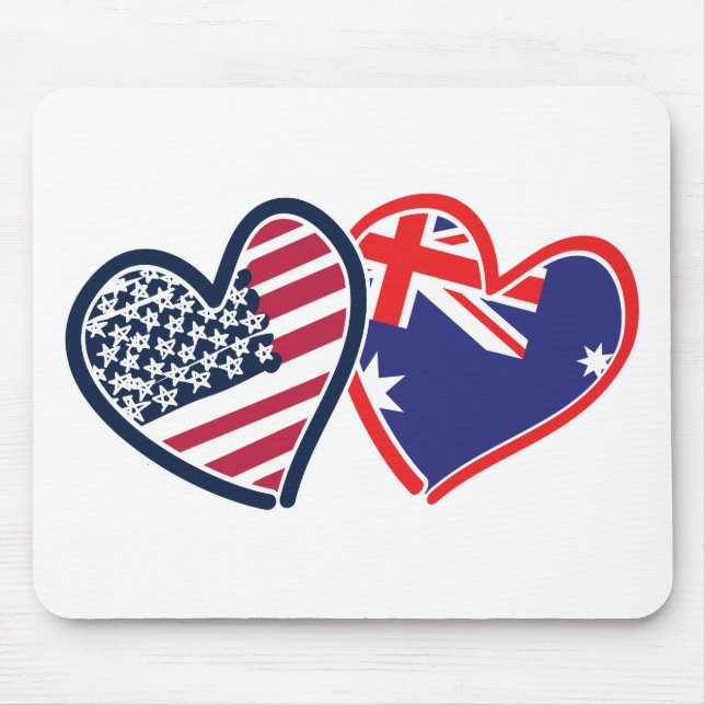 USA---Austrailia-Love Mouse Pad (Front)