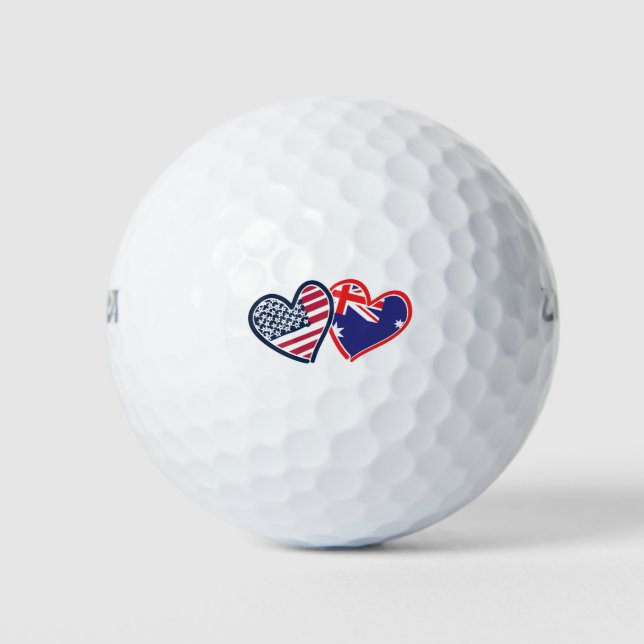 USA Australia Love Golf Balls (Front)