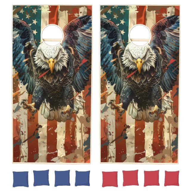 USA Backyard Game Set | American Flag Bald Eagle (Set)