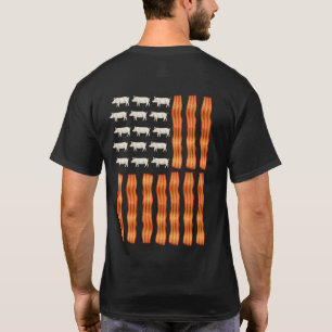 USA Bacon Flag Pig Vintage T-Shirt
