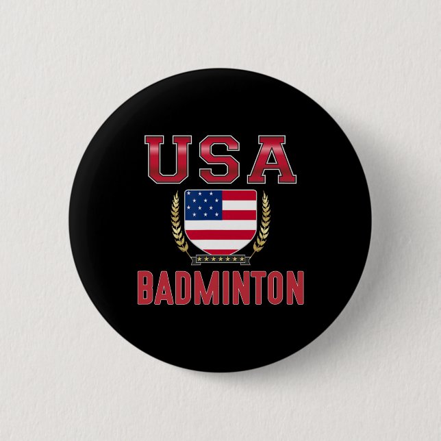 Usa Badminton -  Button (Front)