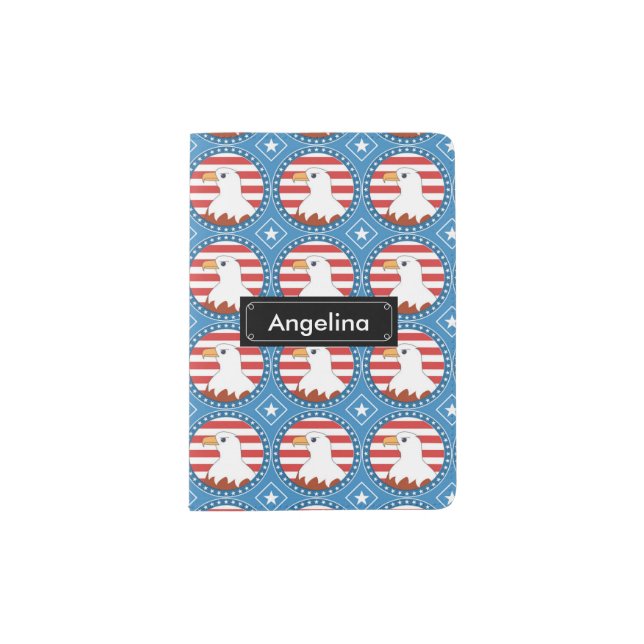 USA bald eagle pattern Passport Holder (Front)