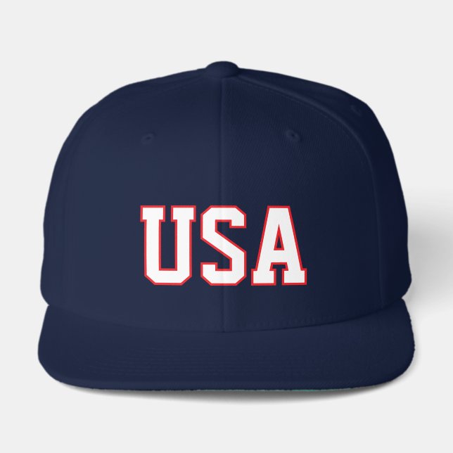 USA baseball cap. Navy blue & white hat (Front)