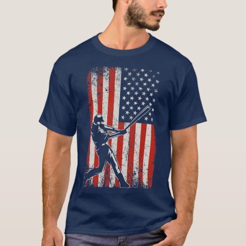 USA Baseball Flag T_Shirt