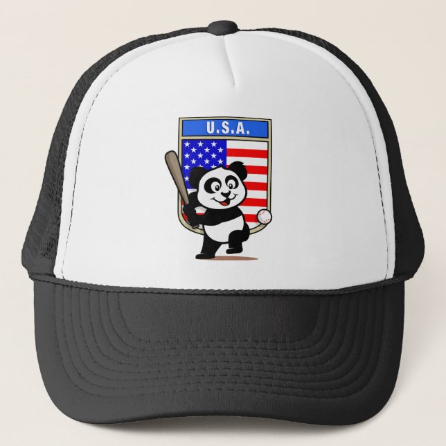 USA Baseball Panda Trucker Hat (Front)