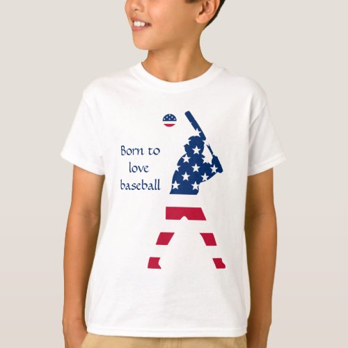 USA Baseball player American flag T_Shirt
