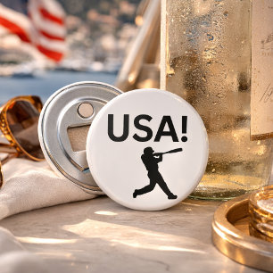 USA baseball player using dot as a ball Bottle Opener