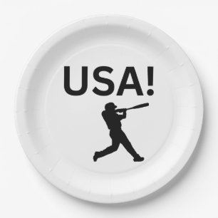 USA baseball player using dot as a ball Paper Plates