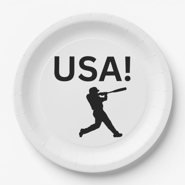 USA baseball player using dot as a ball Paper Plates (Front)