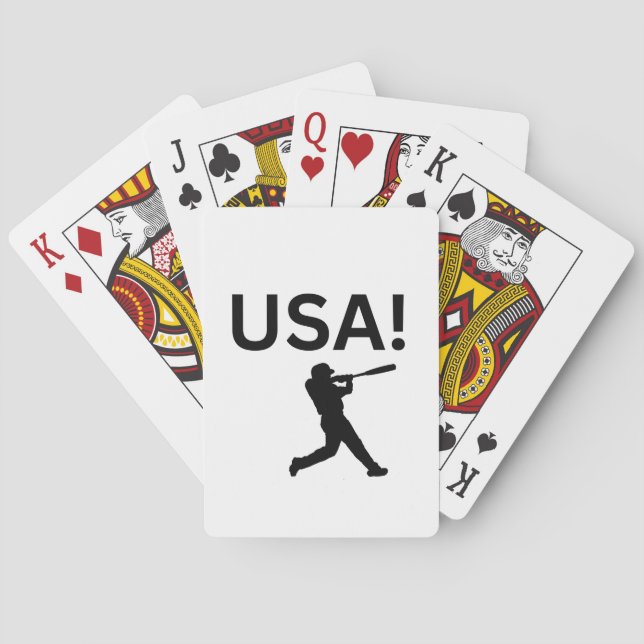 USA baseball player using dot as a ball Poker Cards (Back)